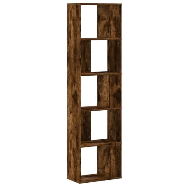 vidaXL bogreol 45x23,5x162,5 cm 5 hylder konstrueret træ røget eg