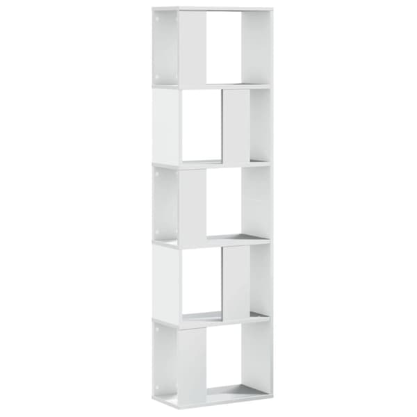 vidaXL Bokhylle 5 etasjer hvit 45x23,5x162,5 cm konstruert tre