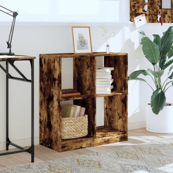 vidaXL Bokhylle røkt eik 68,5x32x75 cm konstruert tre
