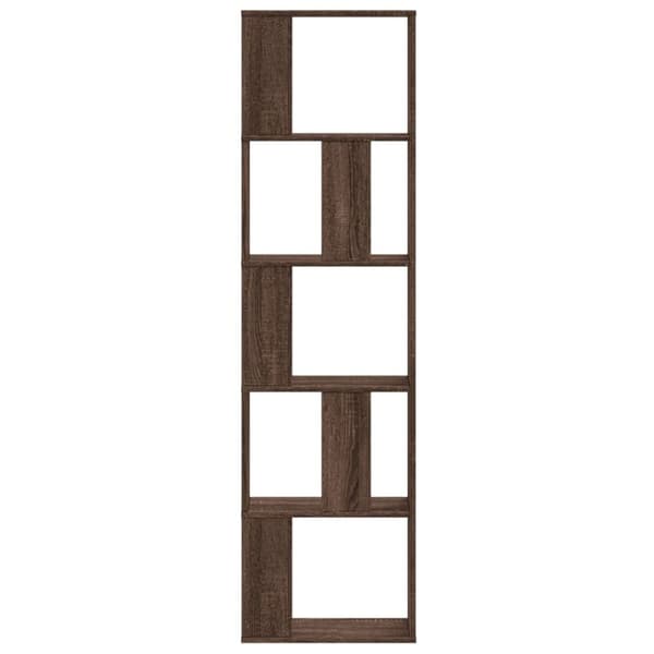 vidaXL bogreol 45x23,5x162,5 cm 5 hylder konstrueret træ brunt eg