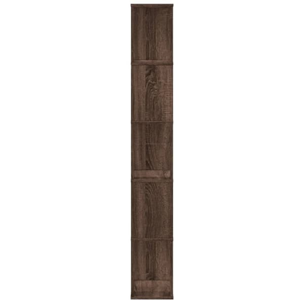 vidaXL bogreol 45x23,5x162,5 cm 5 hylder konstrueret træ brunt eg
