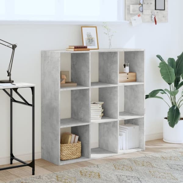 vidaXL Kirjahylly betoninharmaa 102x32x102 cm tekninen puu