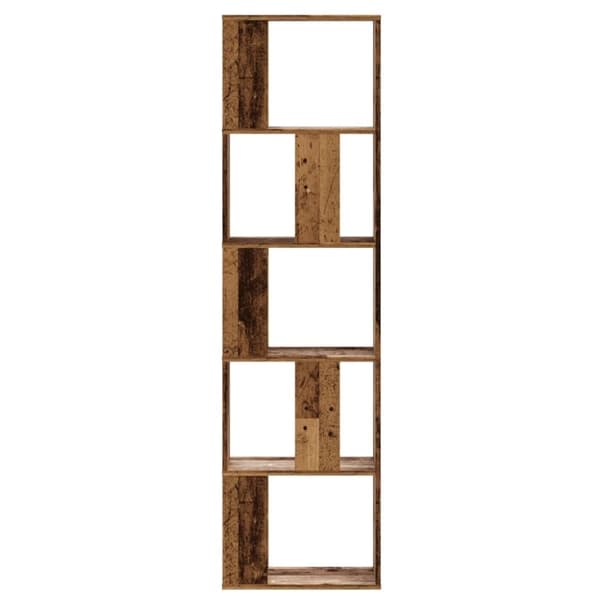 vidaXL Bokhylle 5 etasjer gammelt tre 45x23,5x162,5 cm konstruert tre