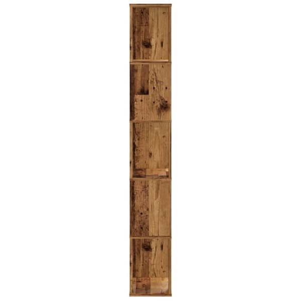 vidaXL Bokhylle 5 etasjer gammelt tre 45x23,5x162,5 cm konstruert tre