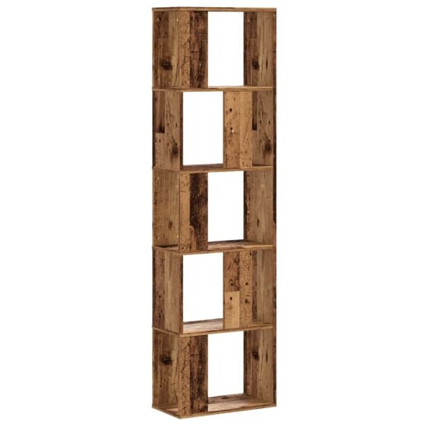 vidaXL Bokhylle 5 etasjer gammelt tre 45x23,5x162,5 cm konstruert tre