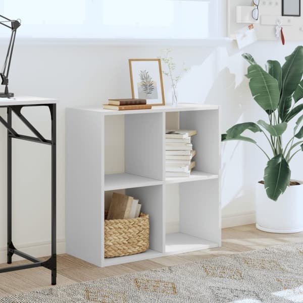 vidaXL Bokhylle hvit 68,5x32x68,5 cm konstruert tre