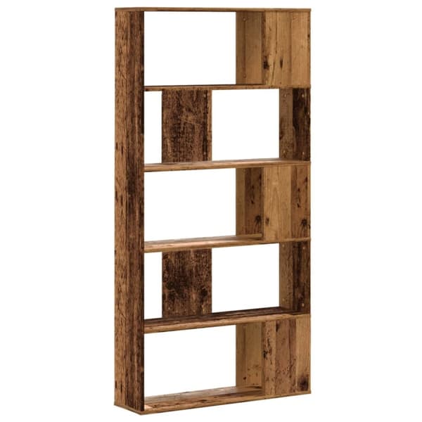 vidaXL bogreol 80,5x23,5x162,5 cm 5 hylder konstrueret træ gammelt træ