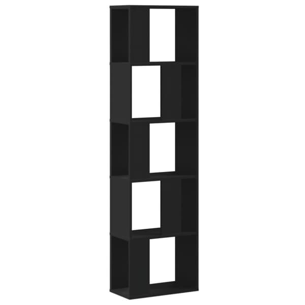vidaXL bogreol 45x23,5x162,5 cm 5 hylder konstrueret træ sort