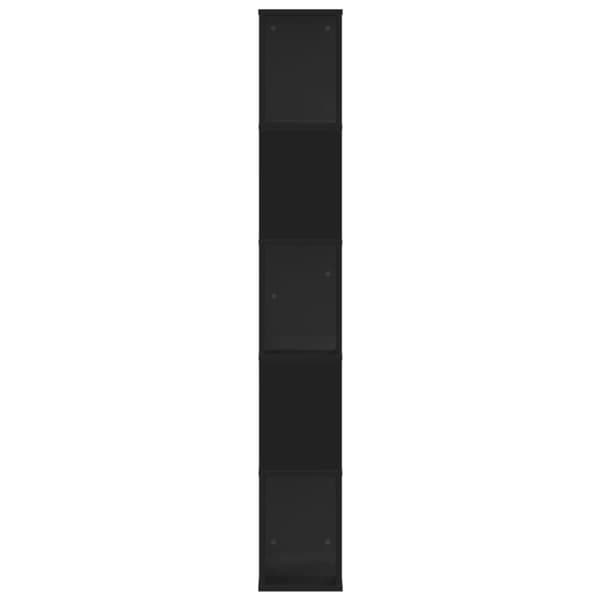 vidaXL bogreol 45x23,5x162,5 cm 5 hylder konstrueret træ sort