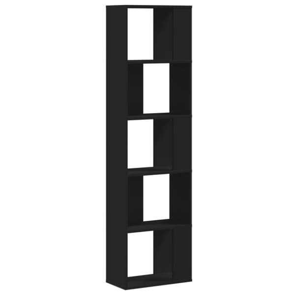 vidaXL bogreol 45x23,5x162,5 cm 5 hylder konstrueret træ sort