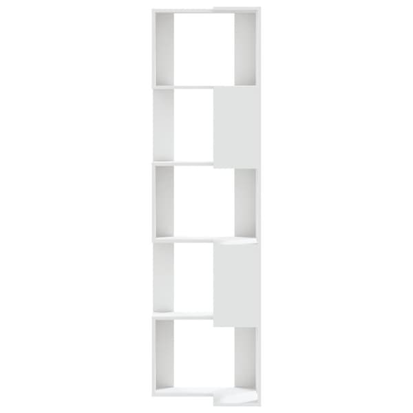 vidaXL bogreol til hjørne 50x50x179 cm 5 hylder konstrueret træ hvid