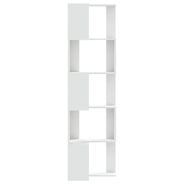 vidaXL bogreol til hjørne 50x50x179 cm 5 hylder konstrueret træ hvid