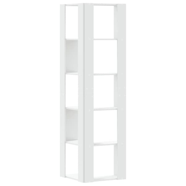 vidaXL bogreol til hjørne 50x50x179 cm 5 hylder konstrueret træ hvid