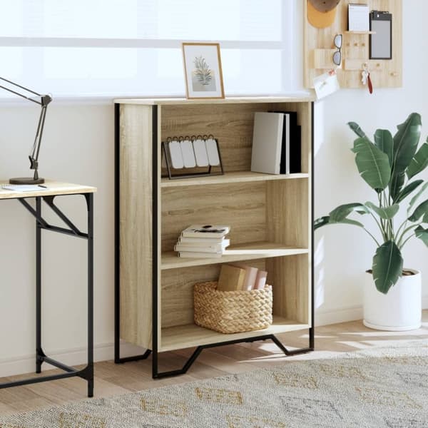 vidaXL Bokhylle sonoma eik 80x31x106 cm konstruert tre