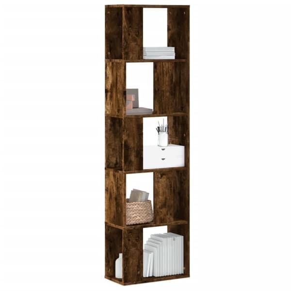 vidaXL Bokhylle 5 etasjer røkt eik 45x23,5x162,5 cm konstruert tre
