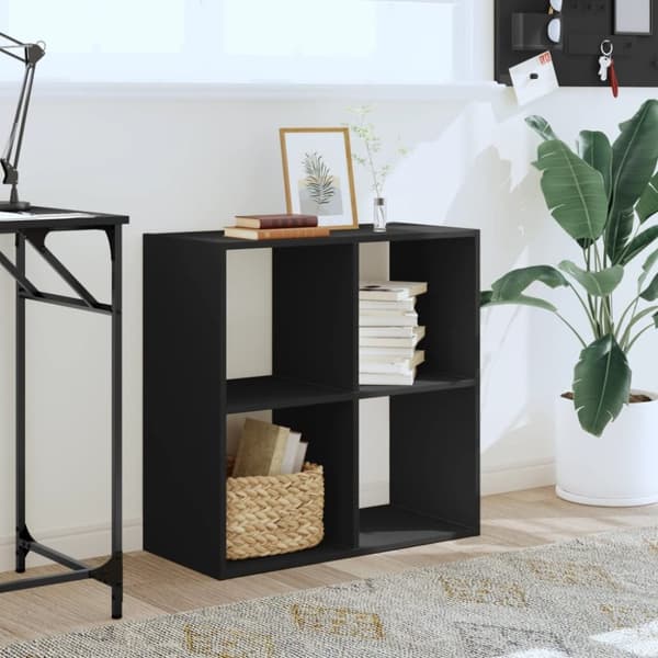 vidaXL Kirjahylly musta 68,5x32x68,5 cm tekninen puu