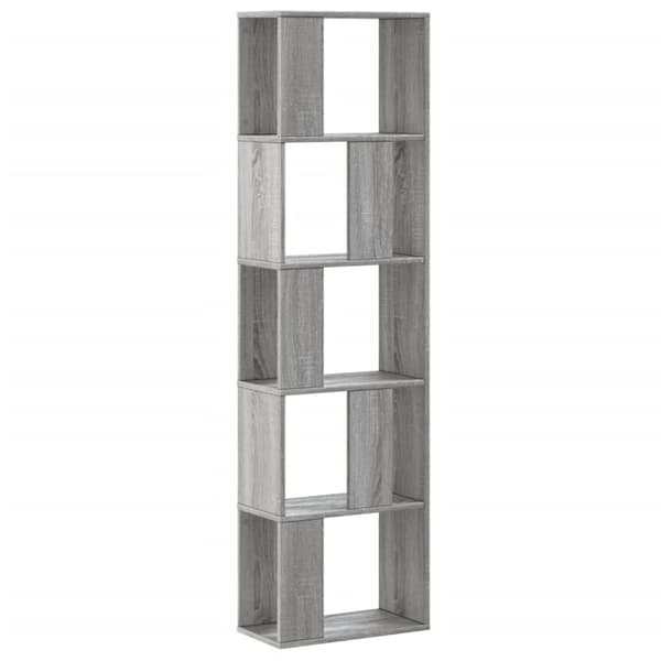 vidaXL Kirjahylly 5 tasoa harmaa Sonoma 45x23,5x162,5 cm tekninen puu