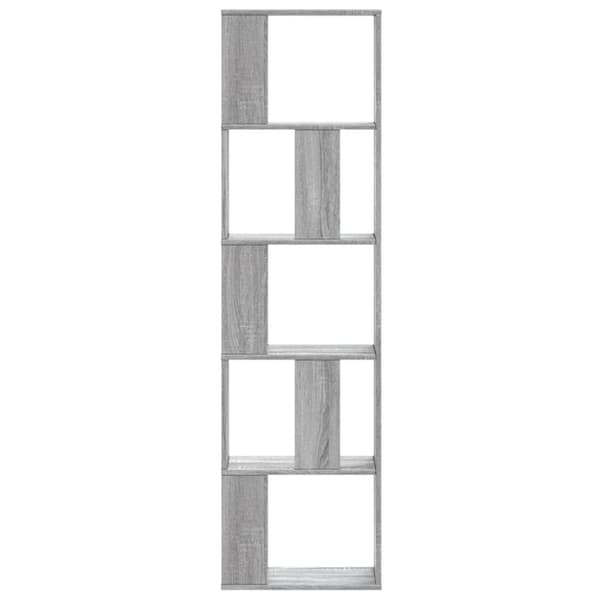 vidaXL Kirjahylly 5 tasoa harmaa Sonoma 45x23,5x162,5 cm tekninen puu