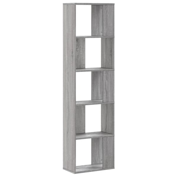 vidaXL Kirjahylly 5 tasoa harmaa Sonoma 45x23,5x162,5 cm tekninen puu