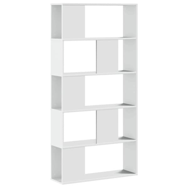 vidaXL bogreol 80,5x23,5x162,5 cm 5 hylder konstrueret træ sort