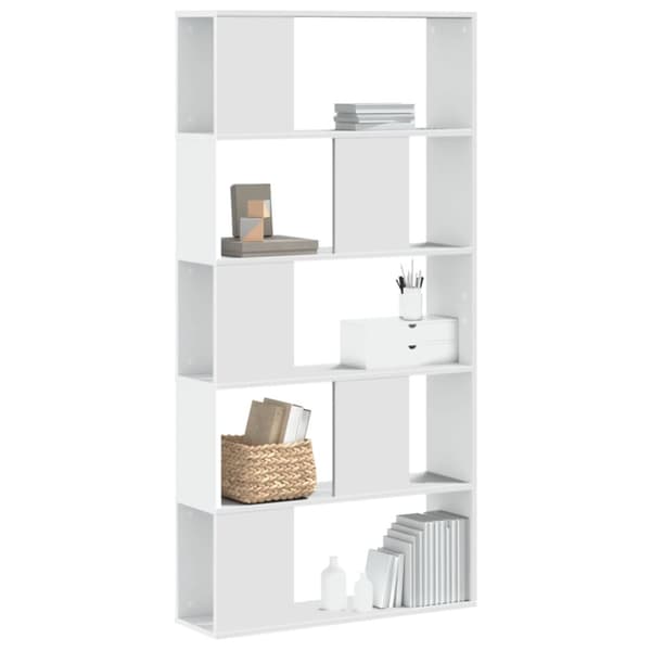 vidaXL bogreol 80,5x23,5x162,5 cm 5 hylder konstrueret træ sort