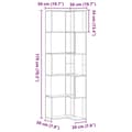 Miniatyrbild 10 av 11: vidaXL Bokhylla hörn 5 hyllplan vit 50x50x179 cm konstruerat trä