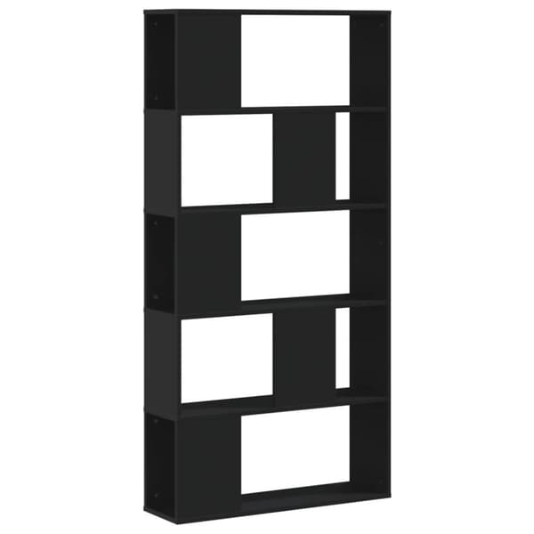 vidaXL bogreol 80,5x23,5x162,5 cm 5 hylder konstrueret træ sort