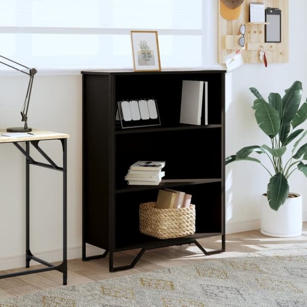 vidaXL Bokhylle svart 80x31x106 cm konstruert tre