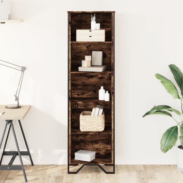 vidaXL Bokhylle røkt eik 50x31x169 cm konstruert tre