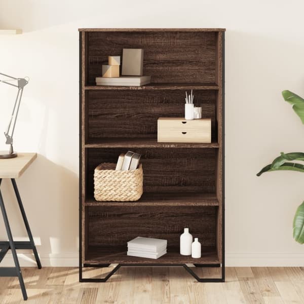 vidaXL bogreol 80x31x137,5 cm konstrueret træ brun egetræsfarve