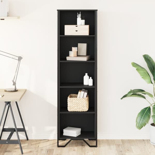 vidaXL Bokhylle svart 50x31x169 cm konstruert tre