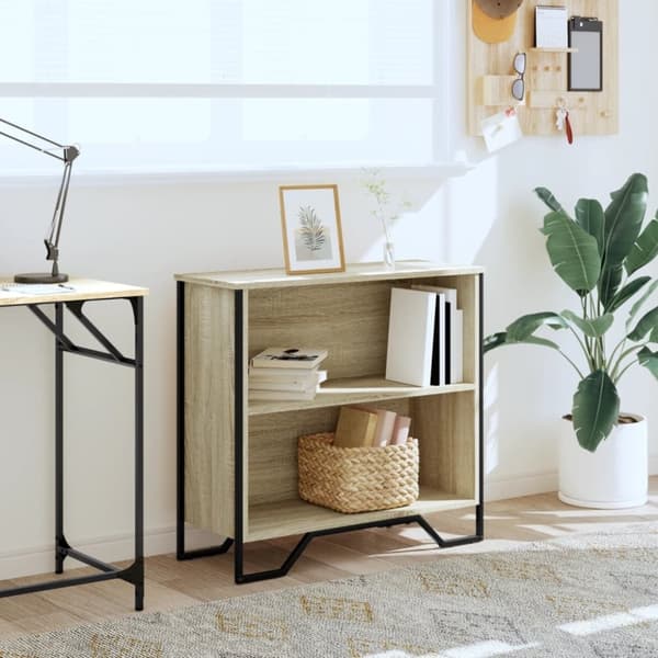vidaXL Bokhylle sonoma eik 80x31x74,5 cm konstruert tre