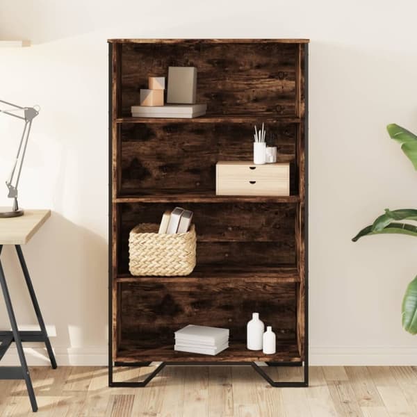 vidaXL bogreol 80x31x137,5 cm konstrueret træ røget egetræsfarve