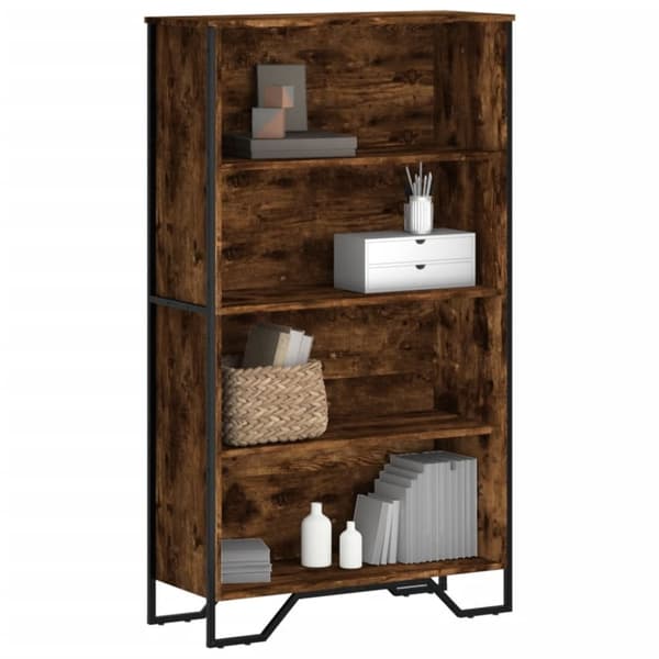 vidaXL bogreol 80x31x137,5 cm konstrueret træ røget egetræsfarve