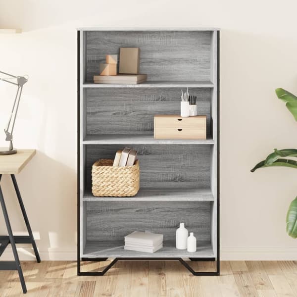 vidaXL bogreol 80x31x137,5 cm konstrueret træ grå sonoma-eg