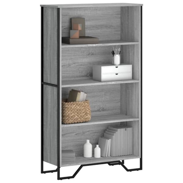 vidaXL bogreol 80x31x137,5 cm konstrueret træ grå sonoma-eg