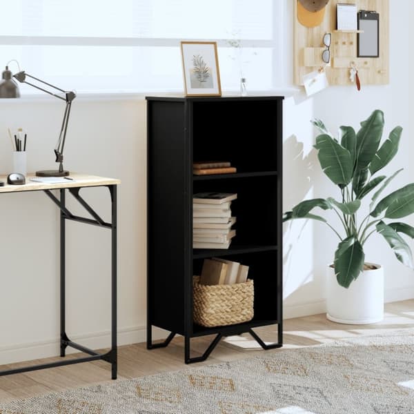 vidaXL Bokhylle svart 50x31x106 cm konstruert tre
