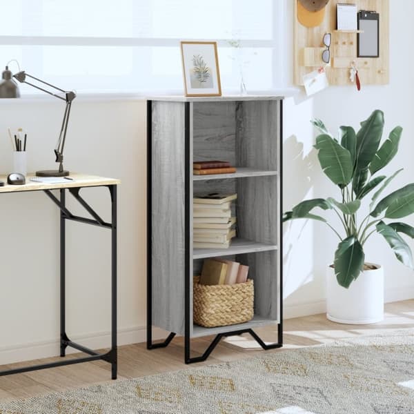 vidaXL bogreol 50x31x106 cm konstrueret træ grå sonoma-eg