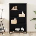 Miniatyrbilde 4 av 11: vidaXL Bokhylle svart 80x31x137,5 cm konstruert tre