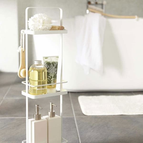 Badrumshylla med 3 nivåer - H67 cm - 18 cm X 12 cm X 67 cm - CaliCosy White