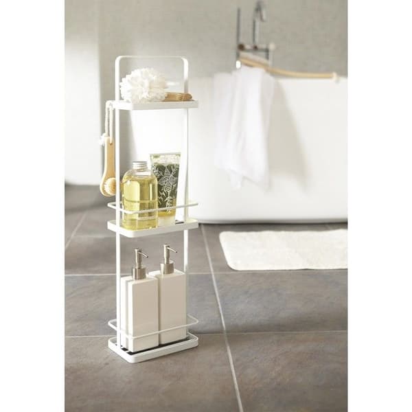 Badrumshylla med 3 nivåer - H67 cm - 18 cm X 12 cm X 67 cm - CaliCosy White