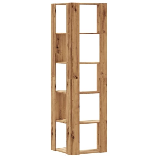vidaXL Bokhylla hörn 5 hyllplan ek 50x50x179 cm konstruerat trä