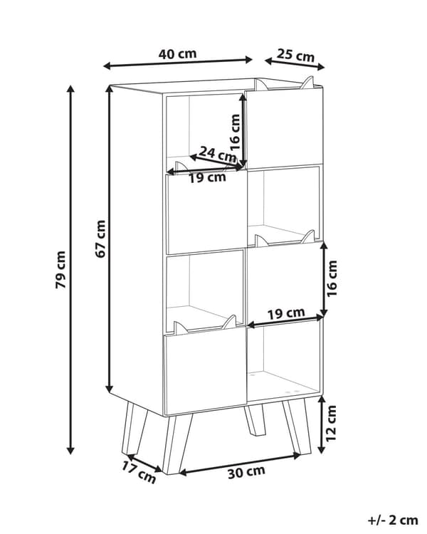 Bokhylla med 4 Nivåer Ljust Trä och Vit MDF Lådor Hyllor Öppen Baksida Barnrum Sovrum Modern Design