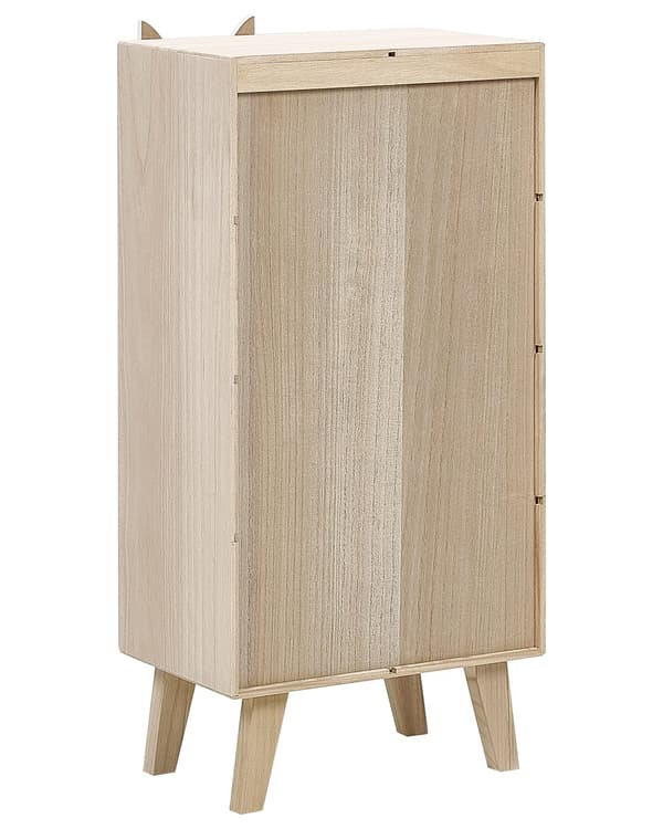 Bokhylla med 4 Nivåer Ljust Trä och Vit MDF Lådor Hyllor Öppen Baksida Barnrum Sovrum Modern Design