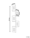 Miniatyrbillede 3 af 8: Hjørnereol Grå Træ 49 x 175 cm Høj Dekorativ Bogreol med 5 Hylder Opbevaring Pynteting til Stue Indretning Tilbehør Trappereol