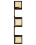 Miniatyrbillede 4 af 8: Hjørnereol Grå Træ 49 x 175 cm Høj Dekorativ Bogreol med 5 Hylder Opbevaring Pynteting til Stue Indretning Tilbehør Trappereol