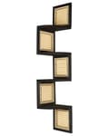 Miniatyrbillede 1 af 8: Hjørnereol Grå Træ 49 x 175 cm Høj Dekorativ Bogreol med 5 Hylder Opbevaring Pynteting til Stue Indretning Tilbehør Trappereol