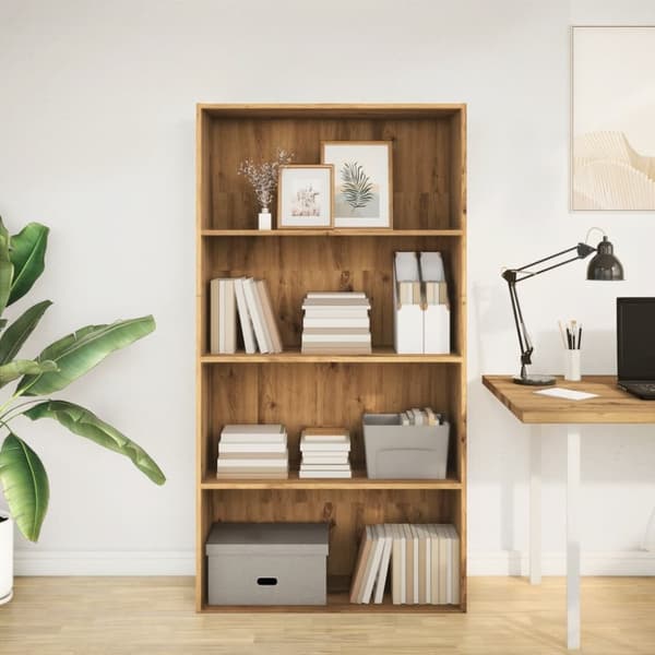 vidaXL bogreol 80x30x152 cm konstrueret træ kunsteg