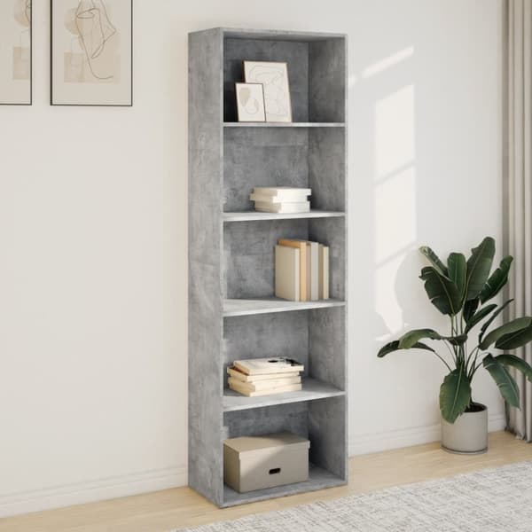 vidaXL bogreol 60x30x189 cm konstrueret træ betongrå