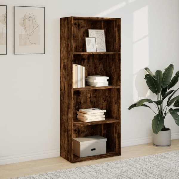 vidaXL bogreol 60x30x152 cm konstrueret træ røget egetræsfarve